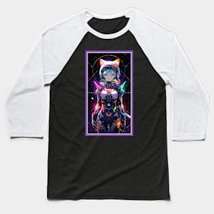 Anime Sci-Fi Cat Girl | Quality Anime Girl Artwork | Manga Girl Anime Art Baseball T-Shirt